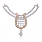 Beautifully Crafted Diamond Necklace & Matching Earrings in 18K Yellow Gold with Certified Diamonds - TM0120P